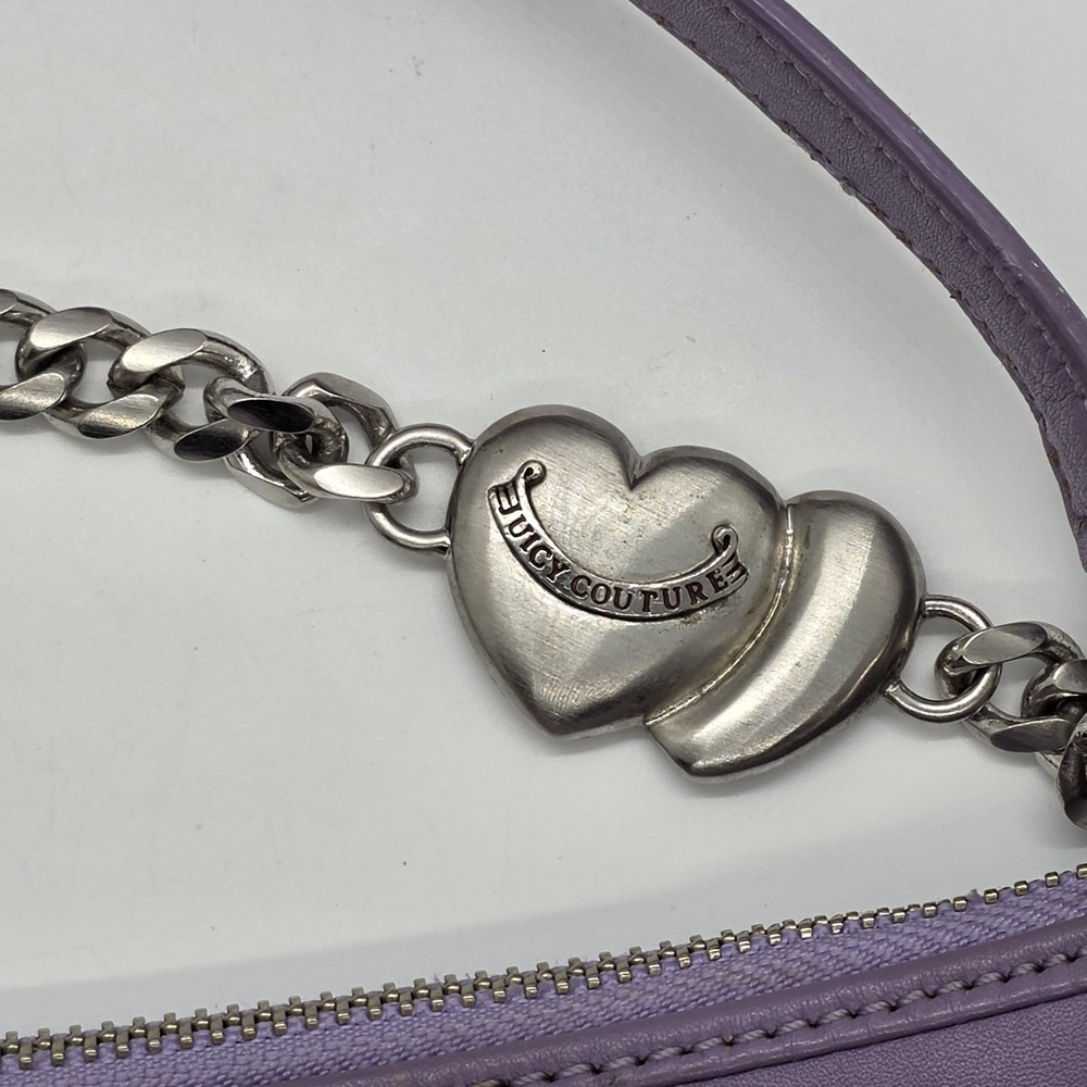 Vintage Y2K Juicy Couture Purple Leather Baguette Bag‎ Purse Love P&G - Picture 3 of 15
